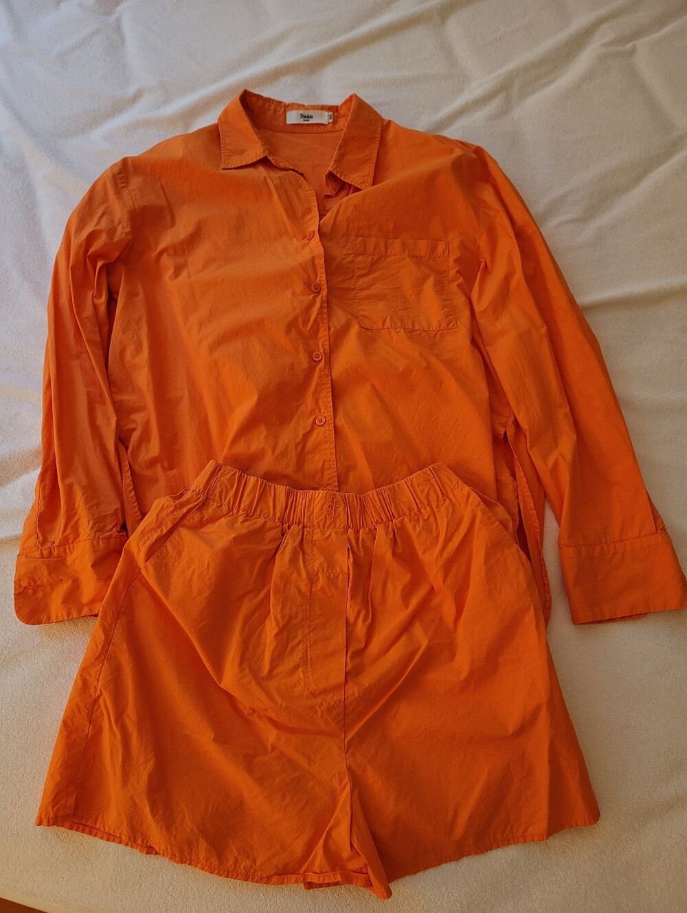 The Frankie Shop Lui Set Shirt & Shorts Orange Size XS Pre-owned